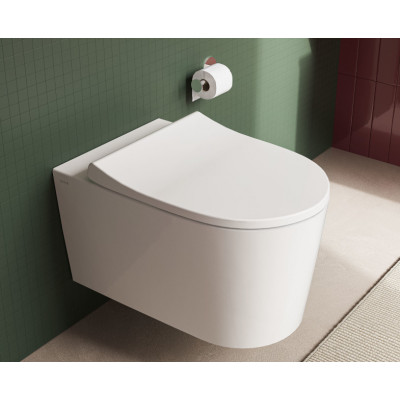 Сидение с крышкой VitrA Nest дюропласт с микролифтом, тонкое, белое, 220-003R409