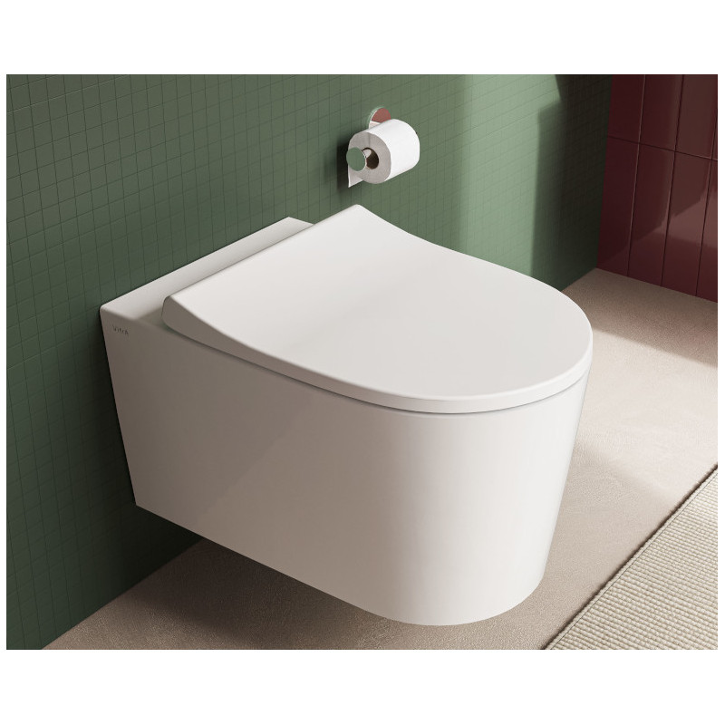Сидение с крышкой VitrA Nest дюропласт с микролифтом, тонкое, белое, 220-003R409
