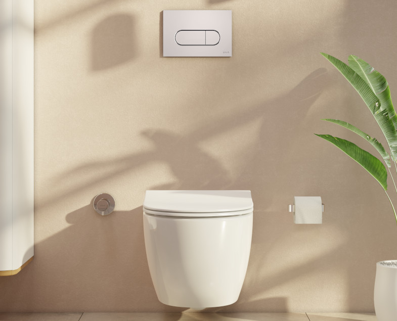 Инсталляция VitrA V-Fix Core 12см для унитаза с двурежимной панелью смыва Root R 3/6л, глянцевый хром, 800-1873
