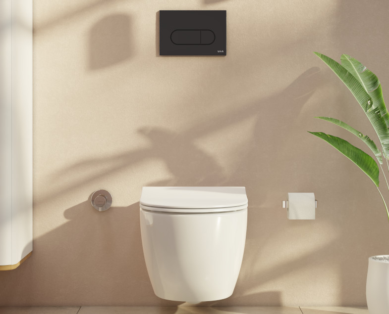 Инсталляция VitrA V-Fix Core 12см для унитаза с двурежимной панелью смыва Root R 3/6л, черный матовый, 800-1874
