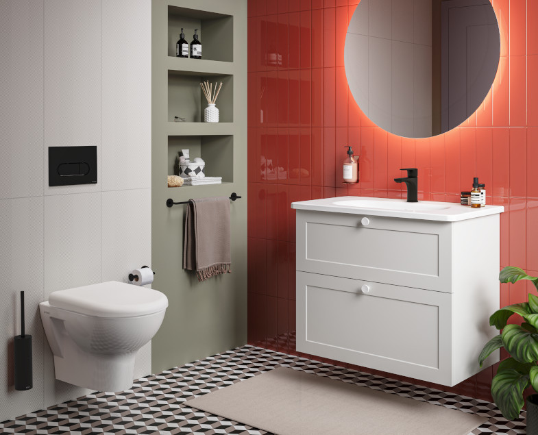 Инсталляция VitrA V-Fix Core 12см для унитаза с двурежимной панелью смыва Root R 3/6л, черный матовый, 800-1874