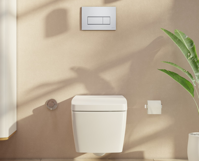 Инсталляция VitrA V-Fix Core 8см для унитаза с двурежимной панелью смыва Root S 3/6л, глянцевый хром, 800-1875