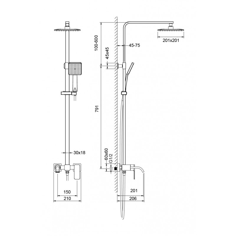 Душевая система хром Timo Selene SX-1013/00z