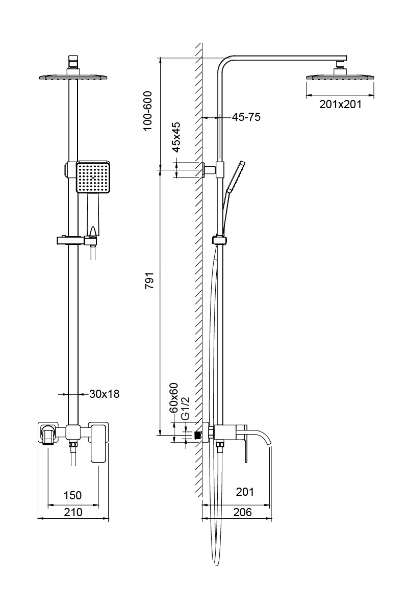 Душевая система хром Timo Selene SX-1013/00z