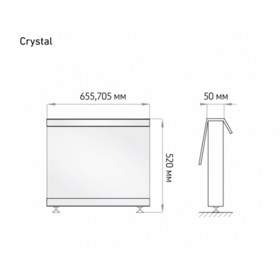 Экран под ванну Alavann Crystal 70 см торцевой белый