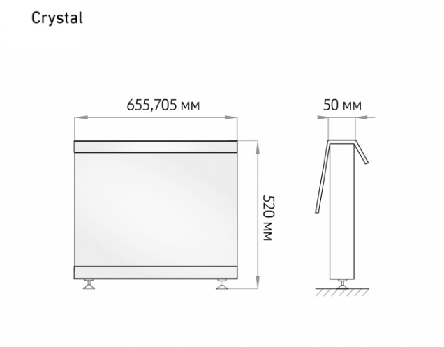 Экран под ванну Alavann Crystal 70 см торцевой белый