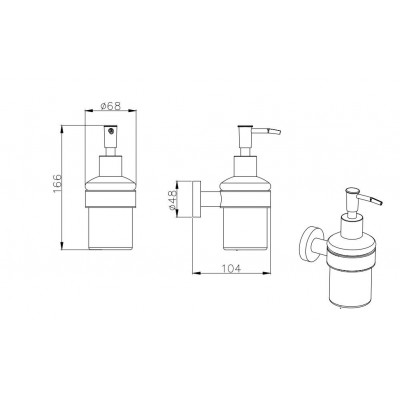 Дозатор для жидкого мыла черный Aquatek ВЕГА AQ4005MB