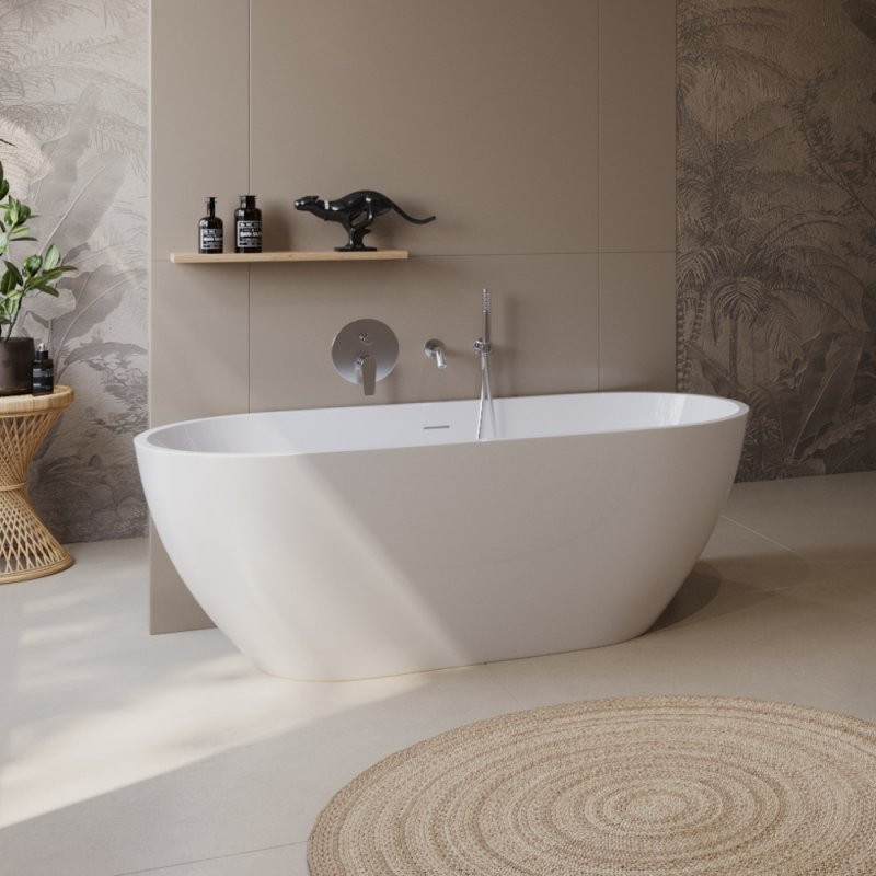Акриловая ванна отдельностоящая белая 170x75см Belbagno Uno BB701-1700-750-K
