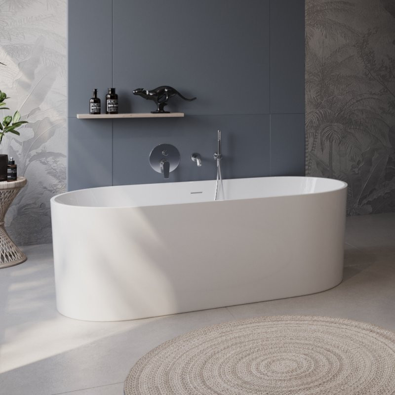 Акриловая ванна отдельностоящая белая 180x80см Belbagno BB705-1800-800