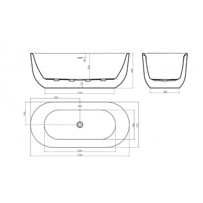 Акриловая ванна отдельностоящая белая 170x77см Belbagno BB706-1700-770