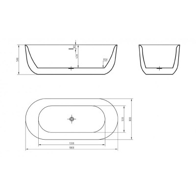 Акриловая ванна отдельностоящая белая 180x80см Belbagno BB706-1800-800