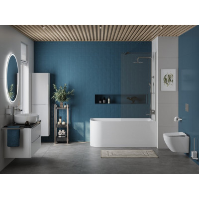 Акриловая ванна угловая белая 170x73см правая Belbagno BB712-1700-730-R
