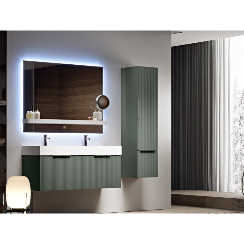 Тумба под раковину подвесная серая 120см Cezares PREMIUM PLISSE 55429