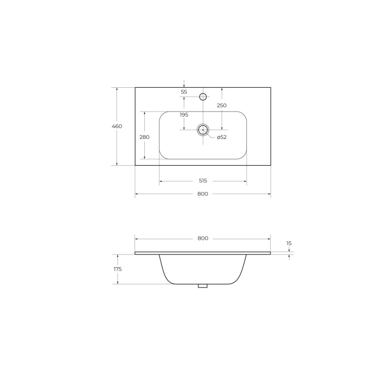 Раковина встраиваемая белая 80x46см Cezares CZR-NAT-80-LVB