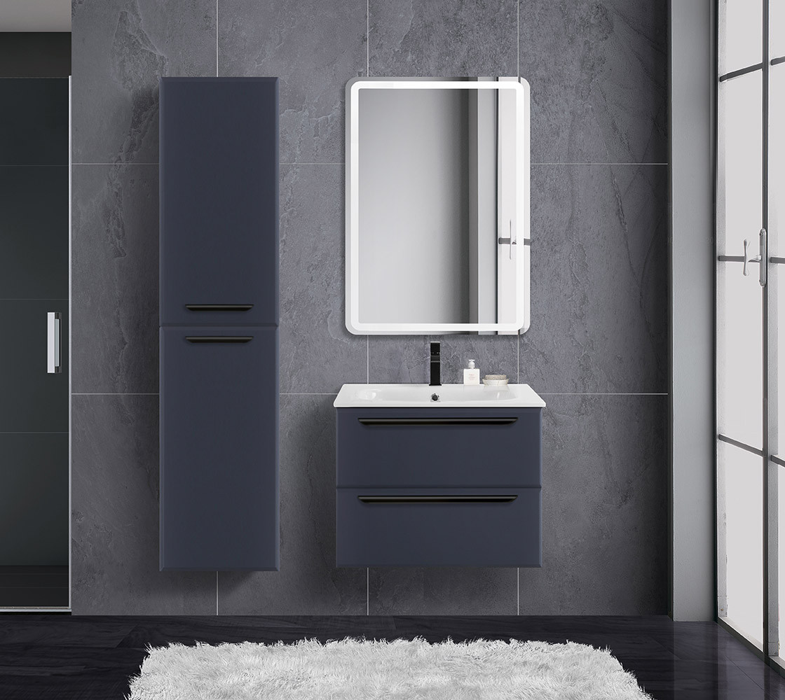 Тумба под раковину подвесная графит 57см Cezares ECO ECO-CER-600-2C-SO-GR-P