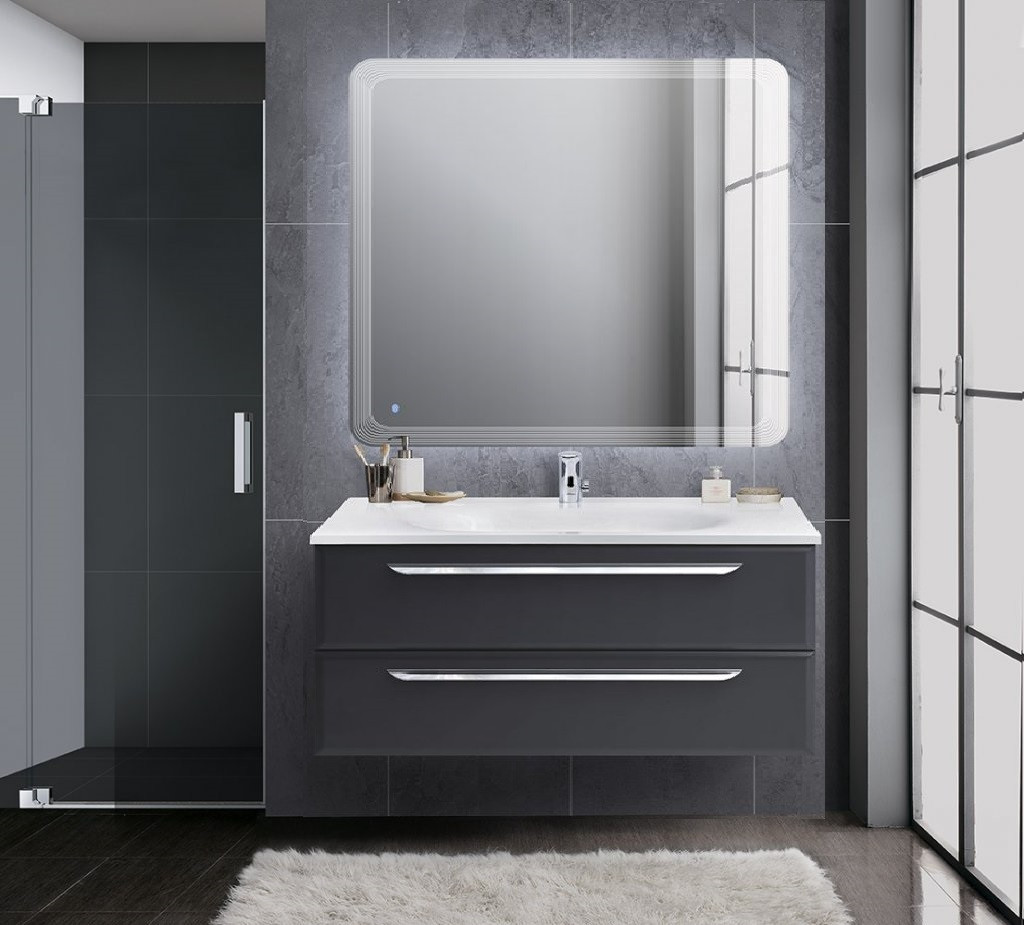 Тумба под раковину подвесная графит 120см Cezares ECO ECO-1200-2C-SO-GR-P