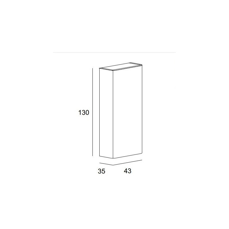 Шкаф-пенал для ванны подвесной синий 35см Cezares STYLUS 55236