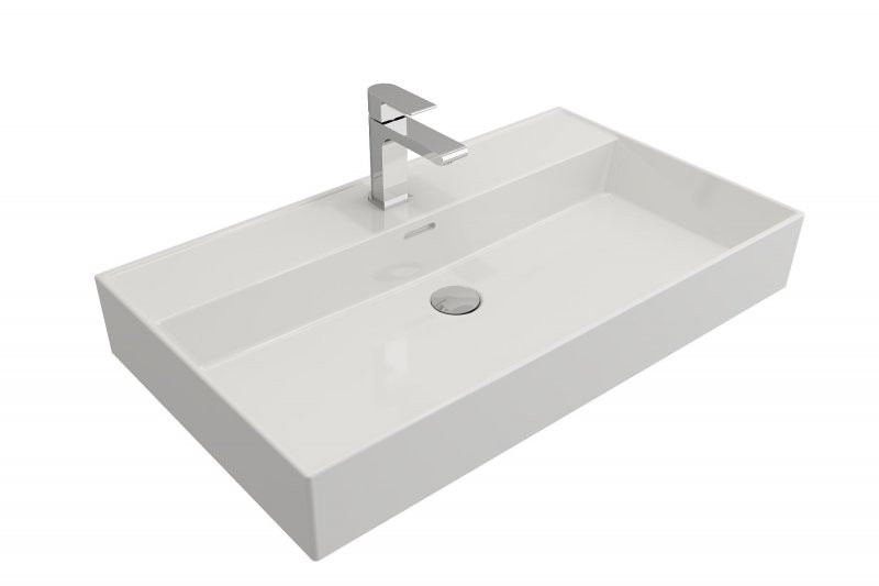 Раковина керамика встраиваемая белая 80x46см Cezares CZR-MIL-80-LVB