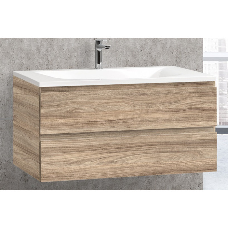 Тумба под раковину подвесная орех 100см Cezares MOLVENO MOLVENO-100-2C-SO-NN