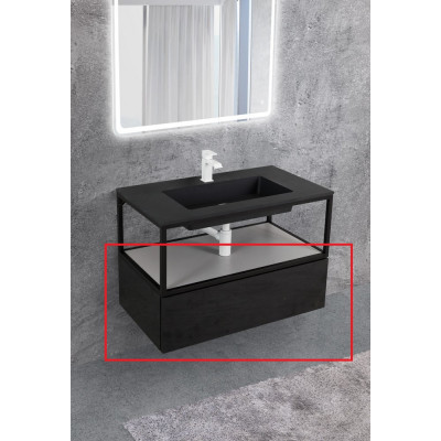 Тумба под стальной каркас подвесная черная 80см Cezares CADRO CADRO-80-1C-SO-NR-BLUM