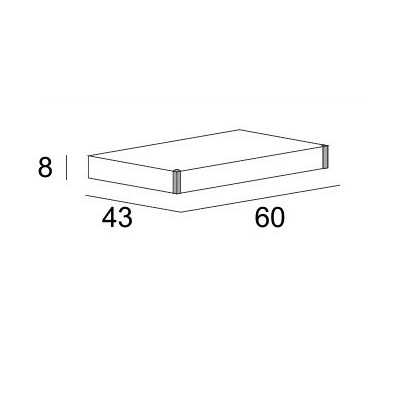 Консоль подвесная серая 60см Cezares TAVOLONE 55309