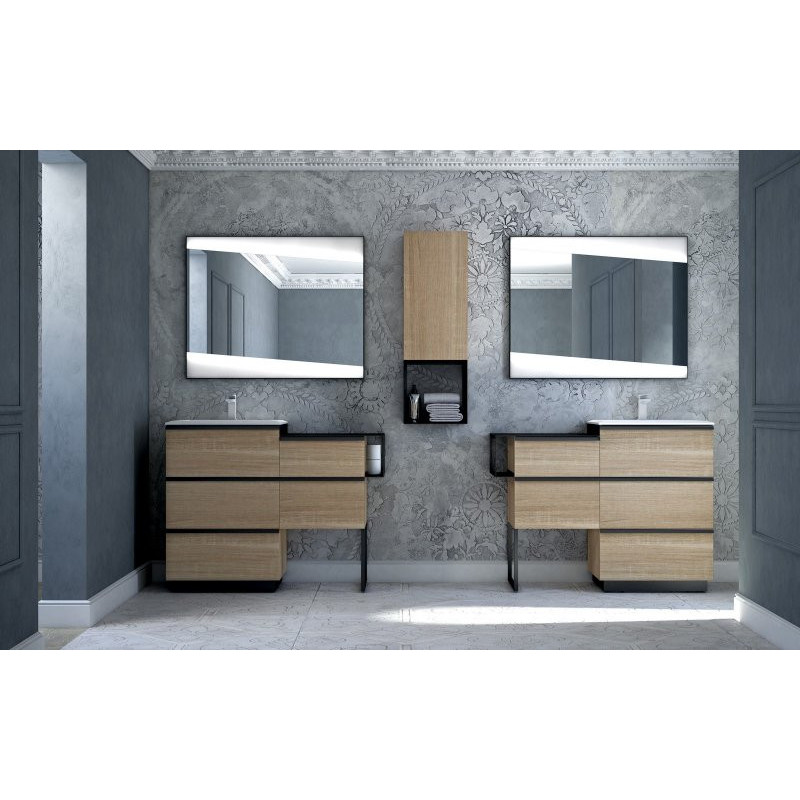 Открытая полка, металл подвесная черная 35см Cezares QUBO 40386