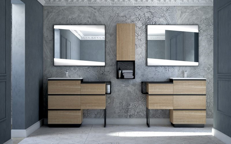 Открытая полка, металл подвесная черная 35см Cezares QUBO 40386