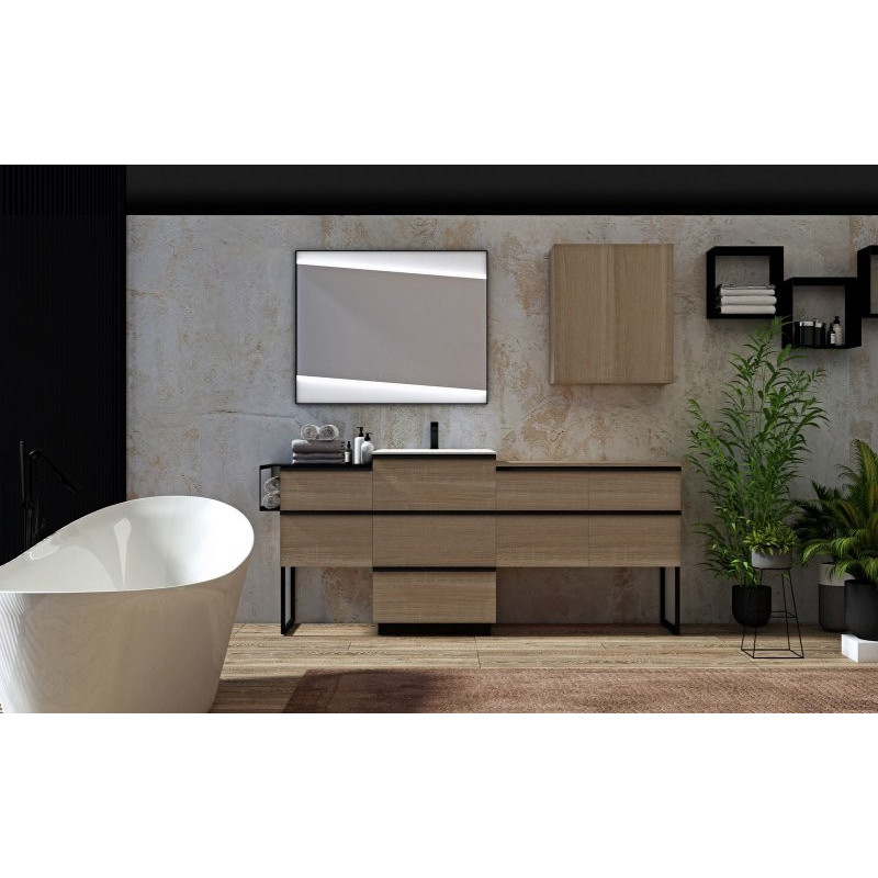 Шкафчик подвесной для тумбы дуб брюгге 45см Cezares QUBO 54970