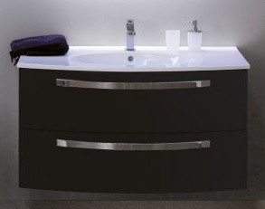 Тумба под раковину подвесная черная 100см Cezares COMFORT 42194
