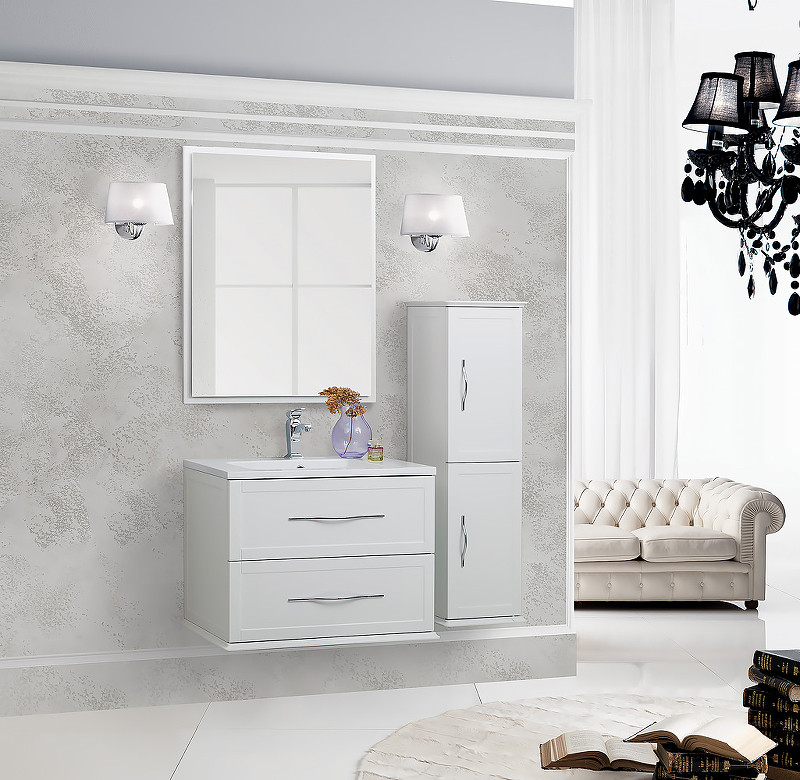 Зеркало со встроенной LED подсветкой белое 59x90см Cezares TIFFANY 45040