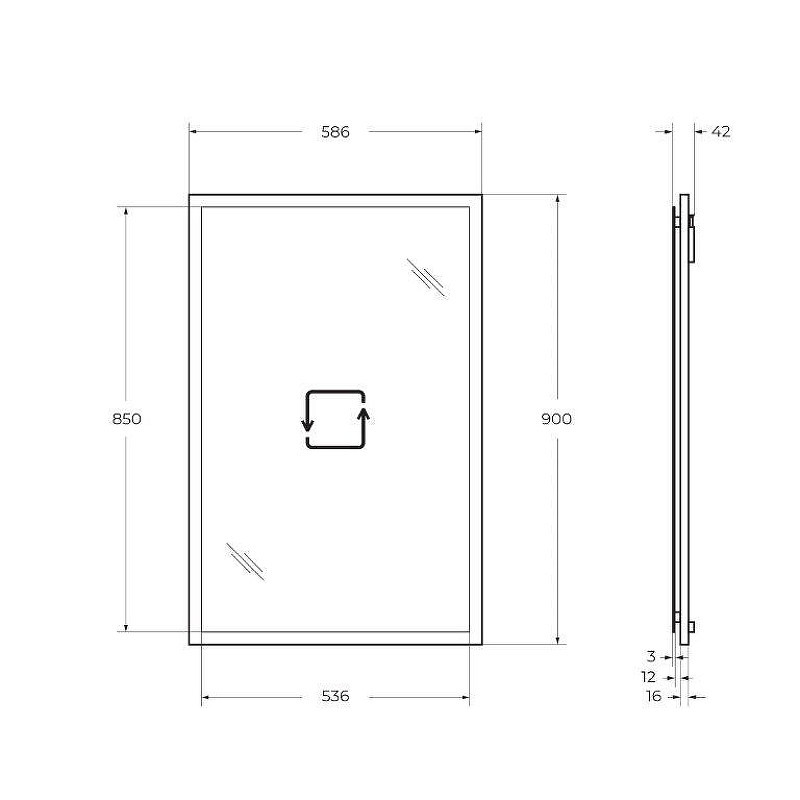 Зеркало со встроенной LED подсветкой зеленое 59x90см Cezares TIFFANY 45086