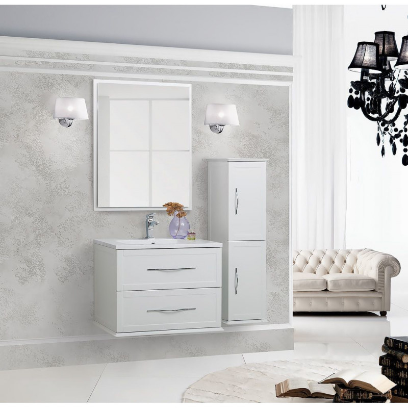 Зеркало со встроенной LED подсветкой белое 73x90см Cezares TIFFANY 45043