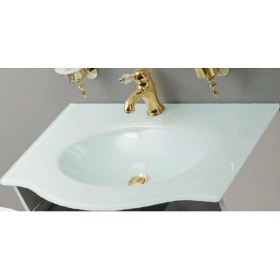 Раковина стеклянная встраиваемая белая 87x49см Cezares PETALO PETALO-BIANCO-900-VTR