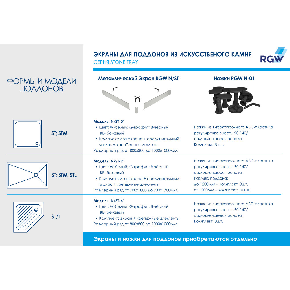 Экран для поддона RGW N/ST-21 G 800x1300 Графит