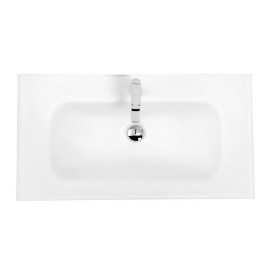 Раковина стеклянная встраиваемая белая матовая 81x46см Belbagno BB810/465-LV-VTR-BO