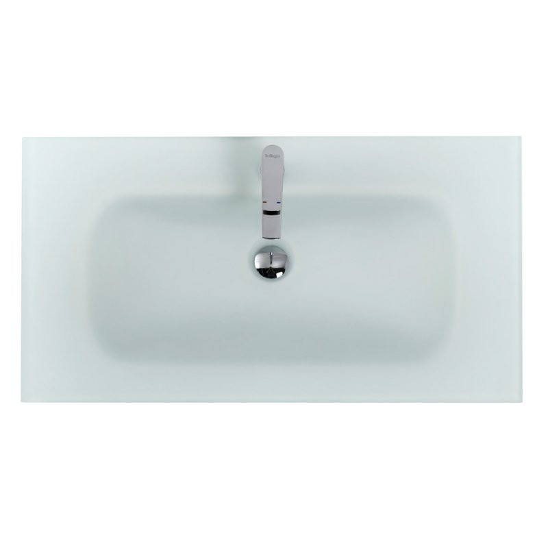 Раковина стеклянная встраиваемая белая матовая 91x46.5см Belbagno BB910/465-LV-VTR-BO
