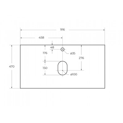 Столешница из керамогранита 916x468 мм, Belbagno KEP-90-BO