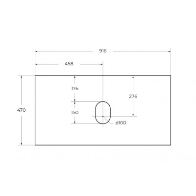 Столешница из керамогранита 916x468 мм, Belbagno KEP-90-BO-W0