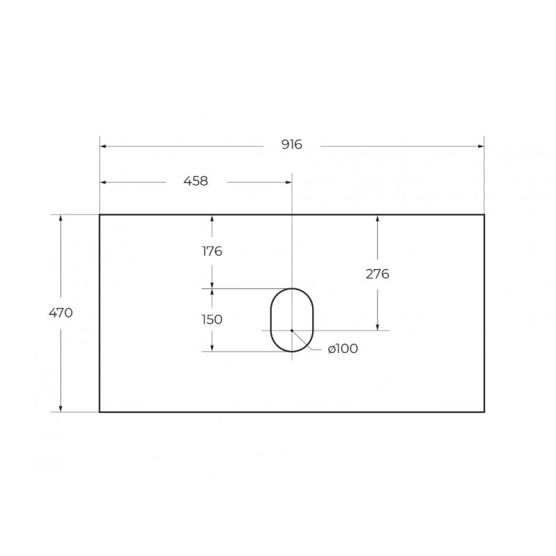 Столешница из керамогранита 916x468 мм, Belbagno KEP-90-BO-W0