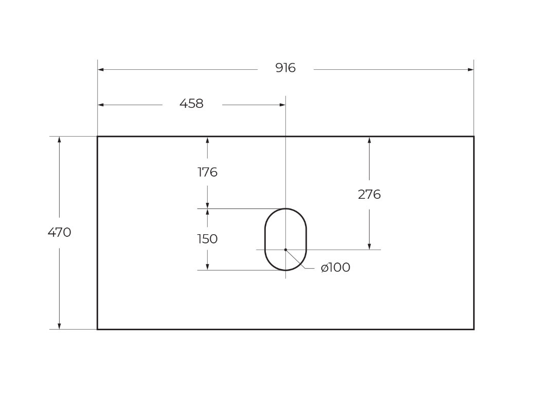 Столешница из керамогранита 916x468 мм, Belbagno KEP-90-BO-W0