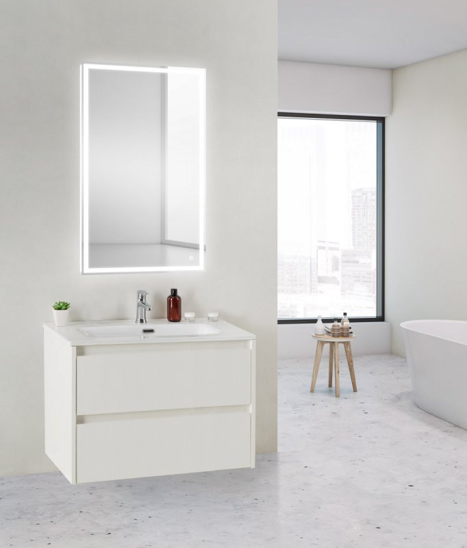 Тумба под раковину подвесная белая матовая 71см Belbagno KRAFT KRAFT 39-700/390-2C-SO-BO