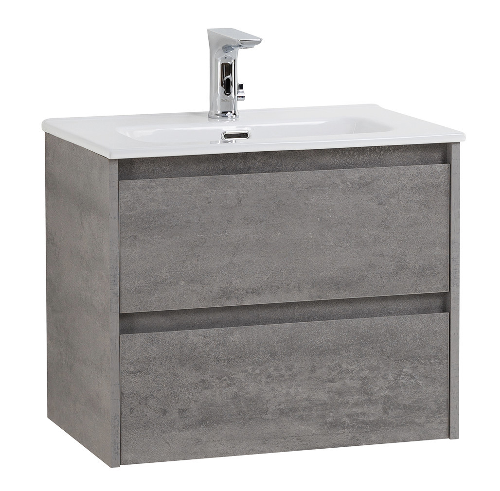 База под раковину подвесная BELBAGNO KRAFT 39-700 с двумя выкатными ящиками, Cemento Grigio