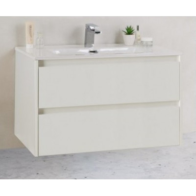 Тумба под раковину подвесная белая матовая 81см Belbagno KRAFT KRAFT 39-800/390-2C-SO-BO