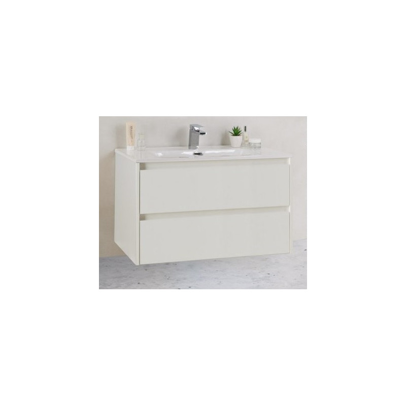 Тумба под раковину подвесная белая матовая 81см Belbagno KRAFT KRAFT 39-800/390-2C-SO-BO
