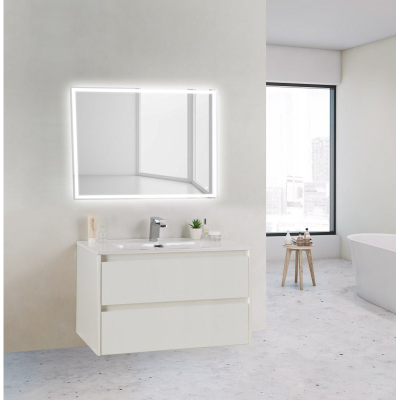 Тумба под раковину подвесная белая матовая 81см Belbagno KRAFT KRAFT 39-800/390-2C-SO-BO