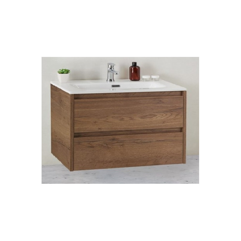 Тумба под раковину подвесная табачный дуб 81см Belbagno KRAFT KRAFT 39-800/390-2C-SO-RT