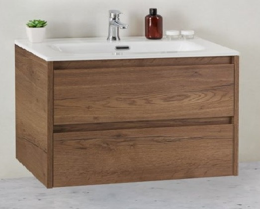 Тумба под раковину подвесная табачный дуб 81см Belbagno KRAFT KRAFT 39-800/390-2C-SO-RT