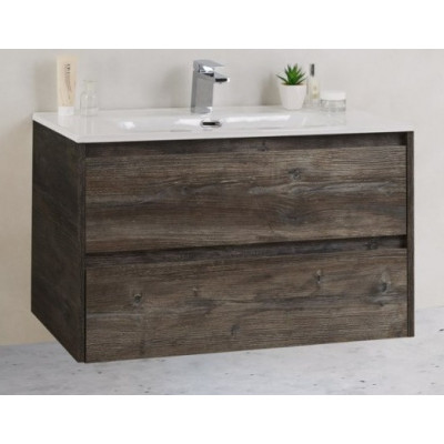 Тумба под раковину подвесная темное дерево 81см Belbagno KRAFT KRAFT 39-800/390-2C-SO-PP