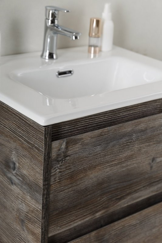 Тумба под раковину подвесная темное дерево 81см Belbagno KRAFT KRAFT 39-800/390-2C-SO-PP