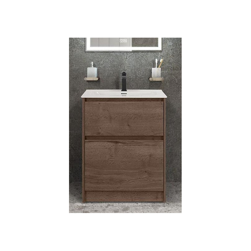 Тумба под раковину напольная табачный дуб 50см Belbagno KRAFT KRAFT39-500/390-2C-PIA-RT